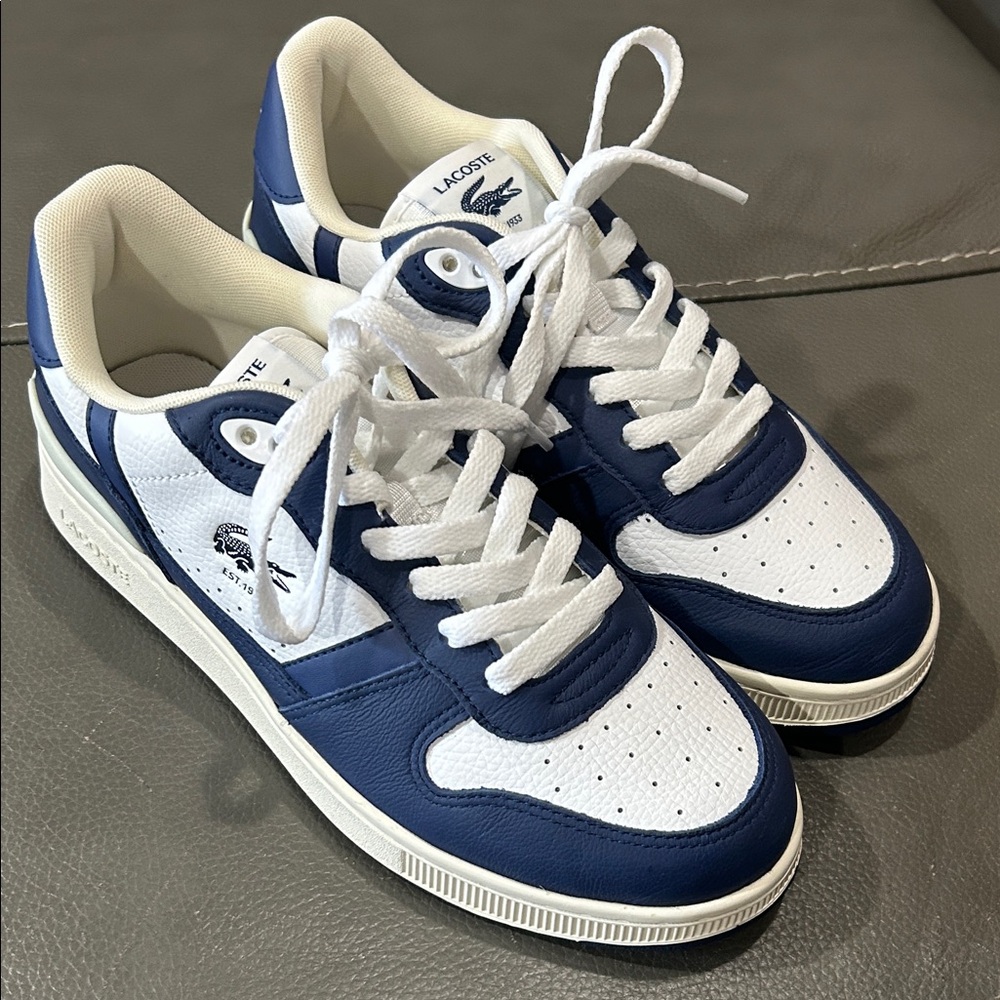Lacoste Blue and White Mens Sneakers. Size 8. EUC